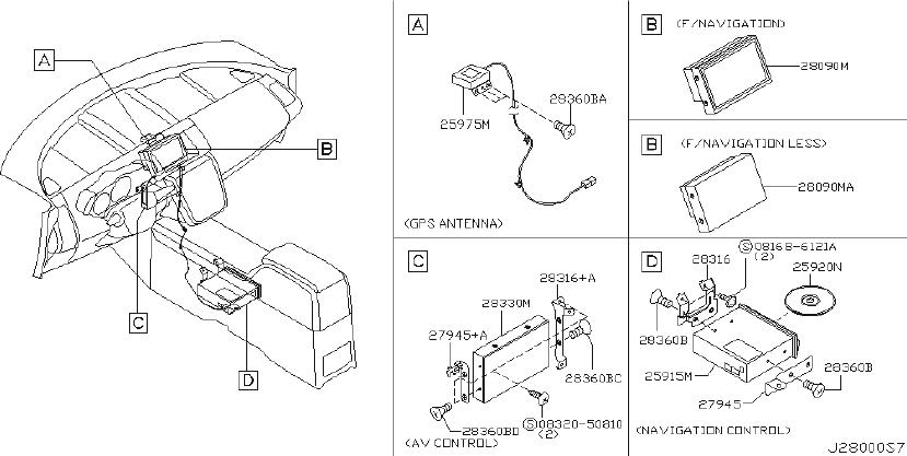 Nissan Murano Radio Knob. ANTENNA, NAVIGATION, AUDIO - 283A6-CC200